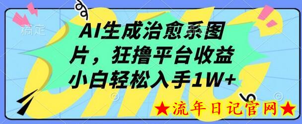 AI生成治愈系图片，狂撸平台收益，小白轻松入手1W+-流年日记