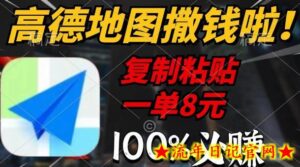 高德地图撒钱啦,复制粘贴一单8元,一单2分钟,100%必赚-流年日记