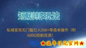 短剧新玩法,私域变现无门槛日入500+零成本操作(附600G短剧资源)-流年日记
