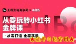 王导主·小红书电商运营实操课,从零打造 全程实操-流年日记