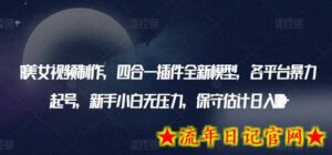 AI美女视频制作，四合一插件全新模型，各平台暴力起号，新手小白无压力，保守估计日入600+-流年日记