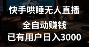 【流年主做】快手哄睡无人直播全自动挂机赚钱+独家挂载黑科技,已有用户日入3000元!【赚钱流程+直播素材】-流年日记