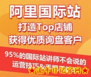 【阿里国际站】打造Top店铺&获得优质询盘客户,95%的国际站讲师不会说的运营技巧-流年日记