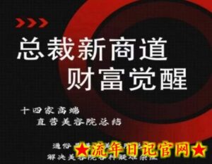 总裁新商道(美业老板必修课),通俗易懂的美容院总结,解决美容院各种疑难杂症-流年日记