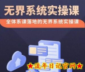 无界系统实操课【38节完整版】,全体系落地无界改版后选择、出价、高投产做付费引流-流年日记