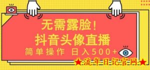 无需露脸,Ai头像直播项目,简单操作日入500+-流年日记