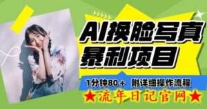 一分钟80+,AI换脸写真项目进阶玩法,附带保姆级教程,小白也可轻松上手-流年日记