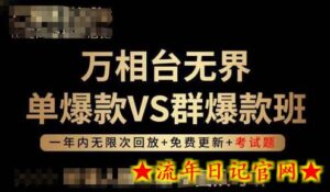 万相台无界单爆款VS群爆款班,选择大于努力,让团队事半功倍!-流年日记