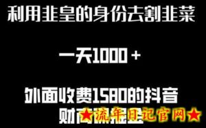 利用非皇的身份去割韭菜，一天1000+(附详细资源)-流年日记