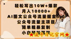 轻松写出10W+爆款,月入10000+,AI图文公众号流量掘金5.0.公众号流量主项目-流年日记