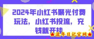 2024年小红书聚光付费玩法,小红书投流,充钱就开挂-流年日记