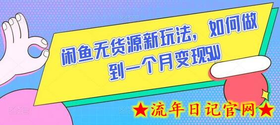 闲鱼无货源新玩法，如何做到一个月变现5W-流年日记