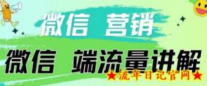 4.19日内部分享《微信营销流量端口》微信付费投流-流年日记