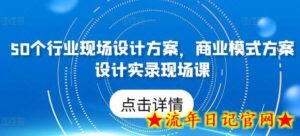 50个行业现场设计方案，​商业模式方案设计实录现场课-流年日记