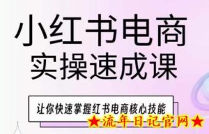 小红书电商实操速成课，让你快速掌握红书电商核心技能-流年日记