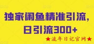 独家闲鱼精准引流,日引流300+-流年日记