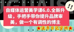 自媒体运营美学课6.0.全新升级,手把手带你提升品牌审美,做一个有调性的博主-流年日记