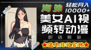 海外美女AI视频转动漫,高收益暴力搬运,听话照做,轻松就有收益-流年日记