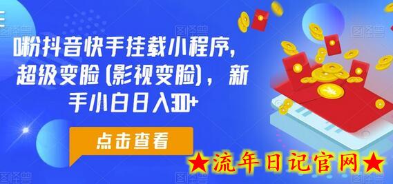 0粉抖音快手挂载小程序，超级变脸(影视变脸)，新手小白日入300+-流年日记