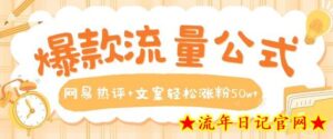 爆款流量公式,网易热评+文案轻松涨粉50w+-流年日记