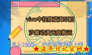 vivo中视频蓝海项目,沙雕动漫无脑搬运,小白也可轻松上手-流年日记