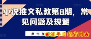 小说推文私教第8期,常见问题及规避-流年日记