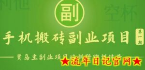 手机搬砖小副业项目训练营1.0，实测1小时收益50+，一部手机轻松日入100+-流年日记