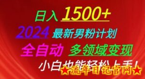2024最新男粉计划,全自动多领域变现,小白也能轻松上手-流年日记