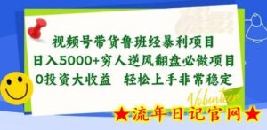 视频号带货鲁班经暴利项目,穷人逆风翻盘必做项目,0投资大收益轻松上手非常稳定-流年日记