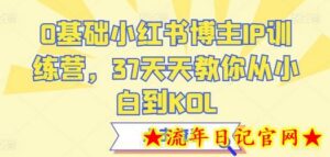 0基础小红书博主IP训练营,37天天教你从小白到KOL-流年日记