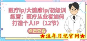 医疗ip/大健康ip/初级训练营:医疗从业者如何打造个人IP(12节)-流年日记
