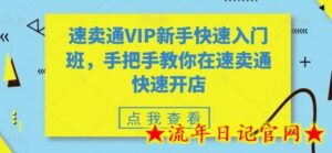 速卖通VIP新手快速入门班，手把手教你在速卖通快速开店-流年日记