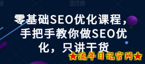 零基础SEO优化课程，手把手教你做SEO优化，只讲干货-流年日记