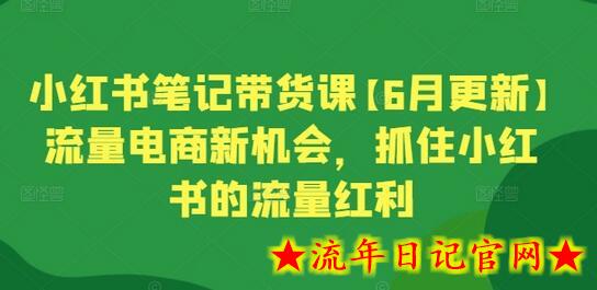 小红书笔记带货课【6月更新】流量电商新机会，抓住小红书的流量红利-流年日记