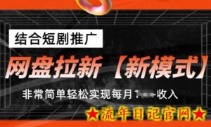 网盘拉新【新模式】,结合短剧推广,听话照做,非常简单轻松实现每月1w+收入-流年日记