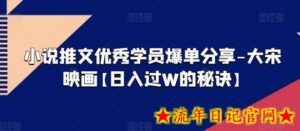 小说推文优秀学员爆单分享-大宋映画【日入过W的秘诀】-流年日记