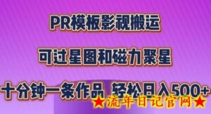 PR模板影视搬运,简单操作即可过原创,可过星图和磁力聚星,轻松日入几张-流年日记