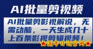 AI批量剪影视解说,无需动脑,一天生成几十上百条影视剪辑视频-流年日记