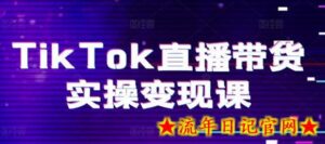 TikTok直播带货实操变现课:系统起号、科学复盘、变现链路、直播配置、小店操作流程、团队搭建等-流年日记