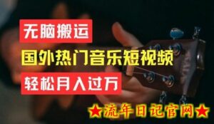 无脑搬运，简单操作音乐短视频，月入过W不是梦-流年日记