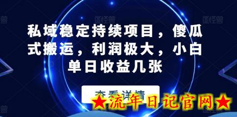 私域稳定持续项目，傻瓜式搬运，利润极大，小白单日收益几张-流年日记