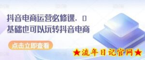 抖音电商运营必修课,0基础也可以玩转抖音电商-流年日记
