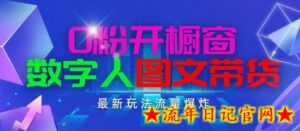 抖音最新项目,0粉开橱窗,数字人图文带货,流量爆炸,简单操作,日入1K+-流年日记