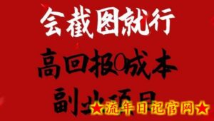 会截图就行，高回报0成本副业项目，卖离婚模板一天1.5k+-流年日记