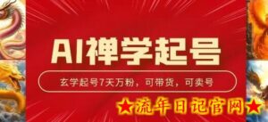 AI禅学起号玩法,中年粉收割机器,3天千粉7天万粉-流年日记