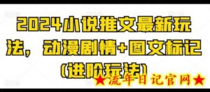 2024小说推文最新玩法,动漫剧情+图文标记(进阶玩法)-流年日记