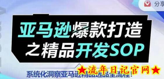 【训练营】亚马逊爆款打造之精品开发SOP，系统化洞察亚马逊精品选品全流程-流年日记