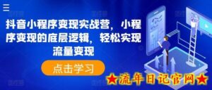 抖音小程序变现实战营,小程序变现的底层逻辑,轻松实现流量变现-流年日记