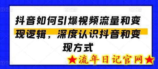 抖音如何引爆视频流量和变现逻辑，深度认识抖音和变现方式-流年日记