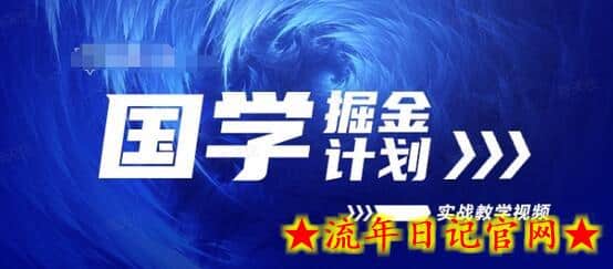 国学掘金计划2024实战教学视频教学，高复购项目长久项目-流年日记